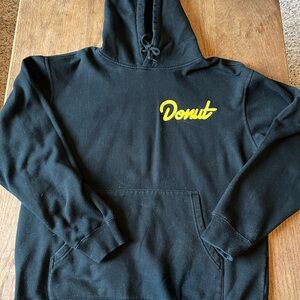 Black Donut Buffhorses Hoodie with Yellow Logo